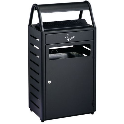 Gettacarte con posacenere Acciaio Cataforesi Grigio manganese 48 L,