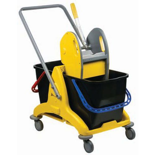 Carrello doppiavasca con strizzatore Polipropilene 2x25 lt,