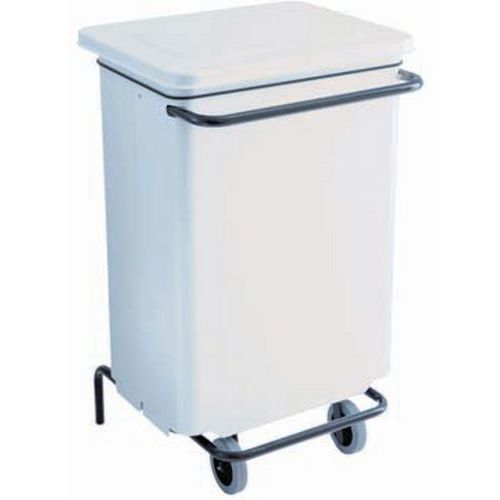 Contenitore mobile a pedale Metallo Vernice Epossidica Bianca 70 L,