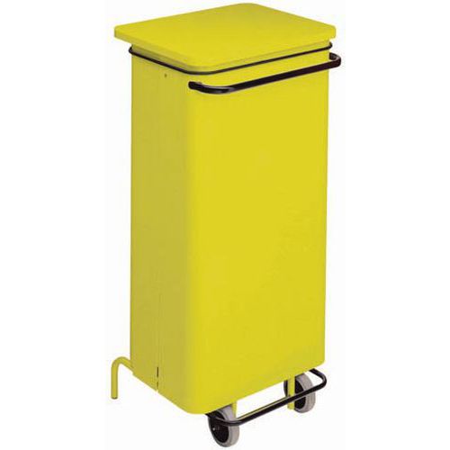 Contenitore mobile a pedale Metallo Vernice Epossidica Giallo 110 L,
