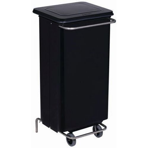 Contenitore mobile a pedale con tubolari in inox Metallo Nero 110 L,