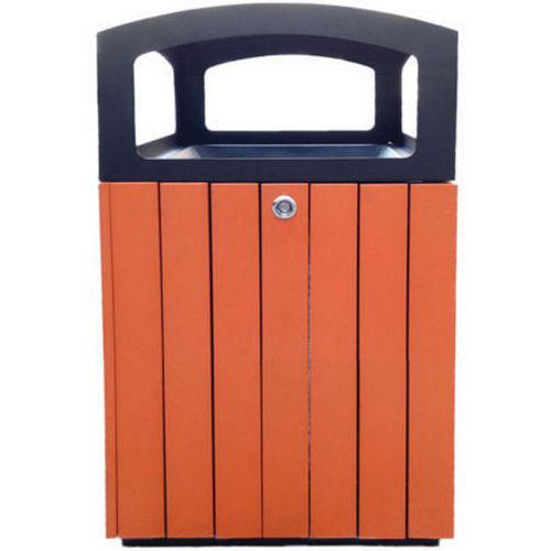 Gettacarte quadrato Acciaio-Polistirene Verniciato Epossidica Terracotta-Nero 70 L,