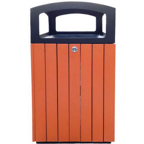 Gettacarte quadrato Acciaio-Polistirene Verniciato Epossidica Terracotta-Nero 90 L,