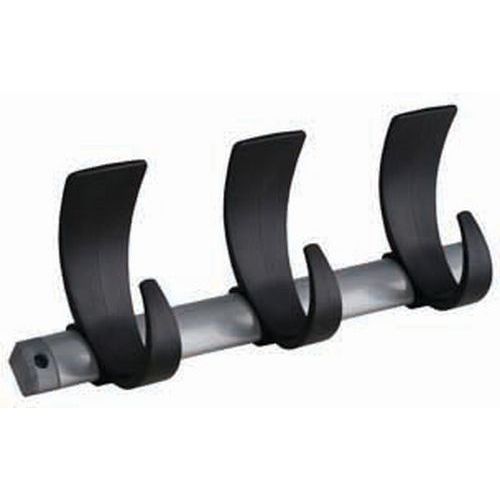 Appendiabito murale 3 ganci Polipropilene-Metallo Verniciato Grigio-Nero 3 ganci,