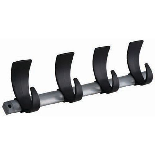 Appendiabito murale 4 ganci Polipropilene-Metallo Verniciato Grigio-Nero 4 ganci,