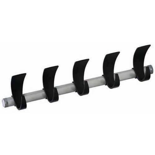 Appendiabito murale 5 ganci Polipropilene-Metallo Verniciato Grigio-Nero 5 ganci,