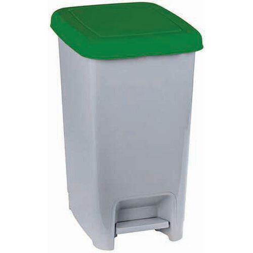 Pattumiera a pedale con coperchio colorato Grigio-Verde 60 lt,