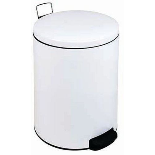 Pattumiera a pedale con coperchio a chiusura silenziosa Vernice Epossidica Bianca 30 L,