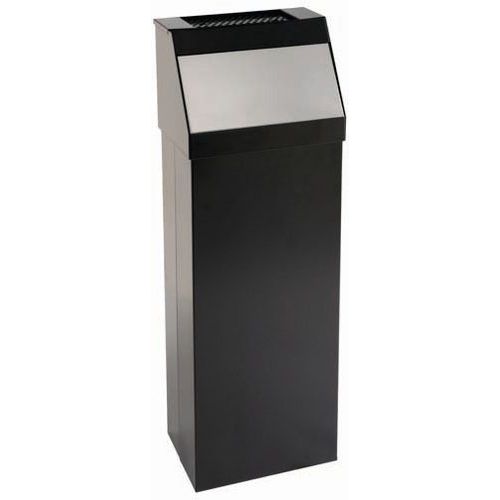 Gettacarte push con sportello inox e posacenere Metallo Vernice Epossidica Nero-Inox 50 L,