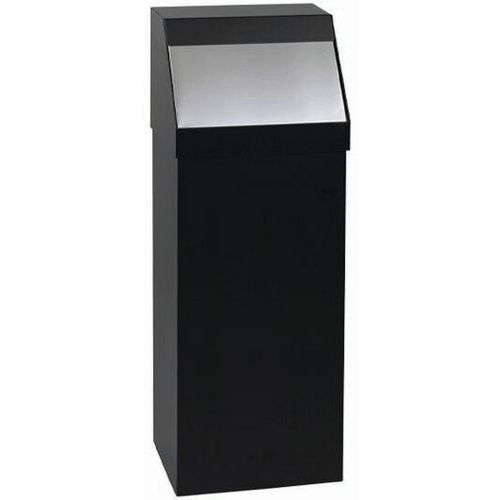 Gettacarte push con sportello inox Metallo Vernice Epossidica Nero-Inox 50 L,