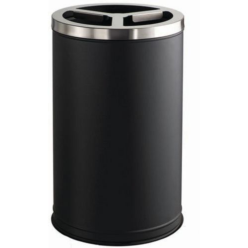 Gettacarte per la raccolta differenziata Metallo Vernice Epossidica Nero-Inox 3 x 35 L,