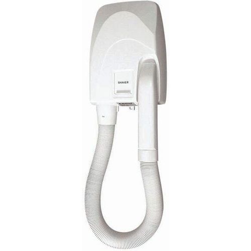 Asciugacapelli da parete con tubo per uso alberghiero Bianco 900 W,