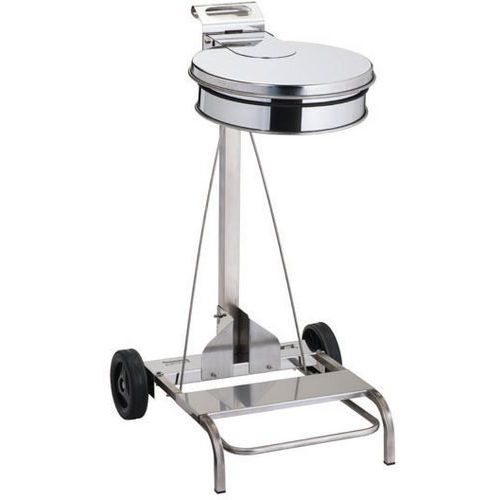 Portasacco mobile con coperchio e pedale Acciaio inox AISI 430 110 lt,