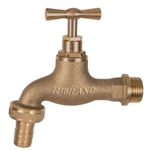 Rubinetto da giardino ottone, attacco 1/2 e raccordo,