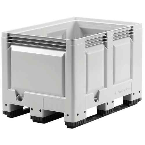 Cassa-pallet piena 3 pattini 800x1200x760 mm grigia,