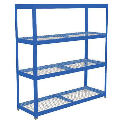 Scaffalatura Rapid 1 1980x1525x455 4 ripiani a griglia blu,