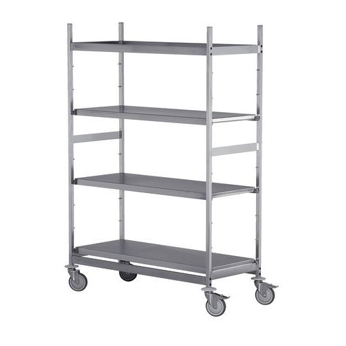 Carrello 4 ripiani inox RTWZ 1800 x 1200 x 500 - Portata = 200 kg,