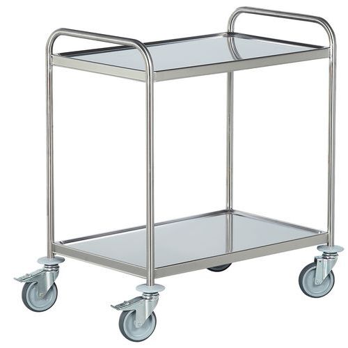 Carrello 2 ripiani inox 800 x 500 - Portata = 120 kg,