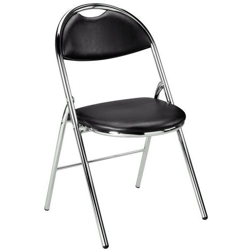 Sedie Pieghevoli Vinile Base Cromata piedi Cromato,