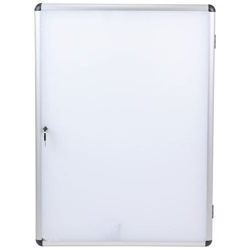 Bacheca Magnetica Bi-Office Con Anta Battente - 513x371 Mm, Superficie Acciaio, Chiusura A Chiave