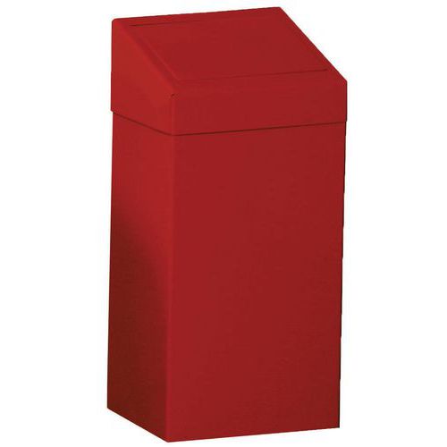 Pattumiera di metallo 50 L rosso,