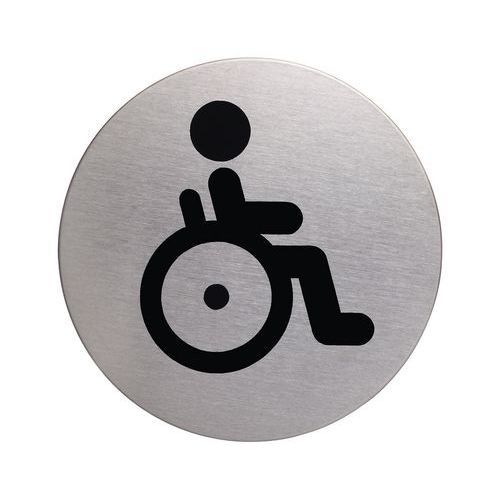 Cartello di segnalazione Toilette persone disabili Ø 83 mm,