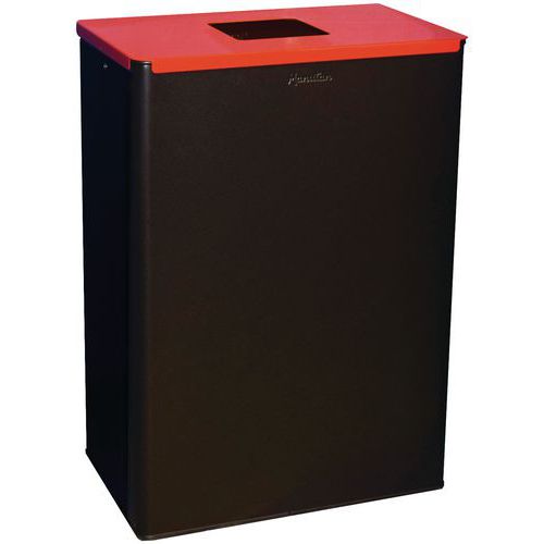 Pattumiera raccolta differenziata metallo 60L grigia/rossa,