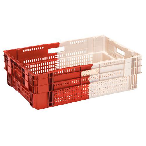 Contenitore a norma europea fondo/pareti traforate 600x400x187mm 35 L,