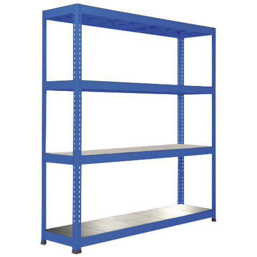 Scaffalatura Manutan Rapid 1 2440x1830x915 4 ripiani met blu,