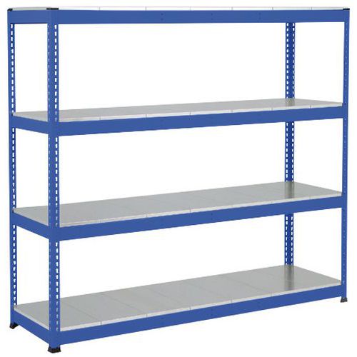 Scaffalatura Manutan Rapid 1 2440x2440x915 4 ripiani met blu,