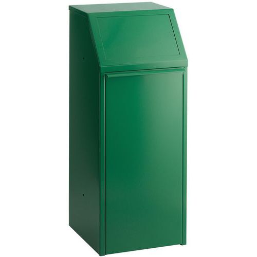 Pattumiera officina in metallo 68 L colore verde,