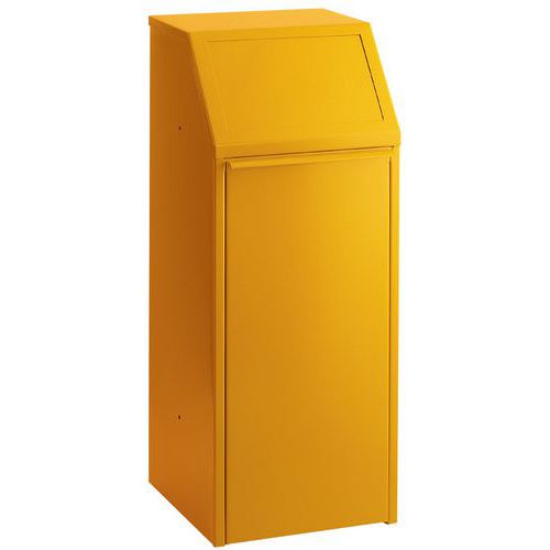 Pattumiera officina in metallo 68 L colore giallo,
