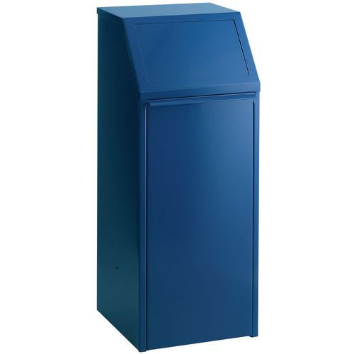 Pattumiera officina in metallo 68 L colore blu,