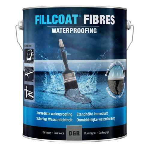 Impermeabilizzante con fibre per riparazioni tetti compatibile con tutti i materiali 5 L,