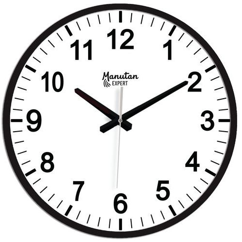 Orologio analogico da parete quarzo Ø 40 cm nero - Manutan,