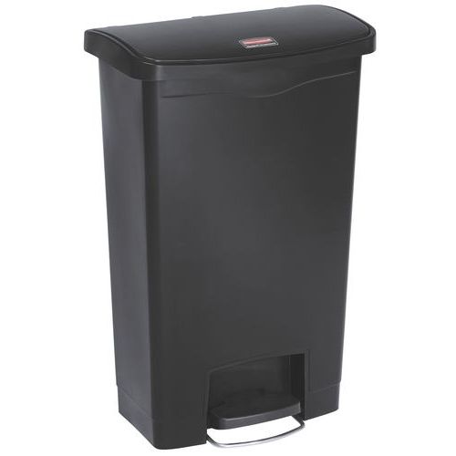 Rubbermaid Nero Contenitore Slim Jim Step On Front Step In Plastica 50 Litri,