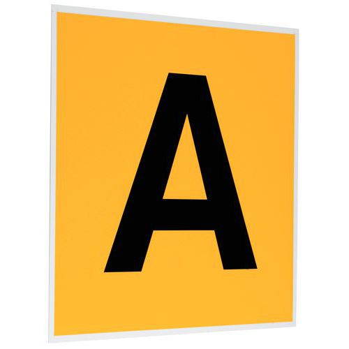 Targhette In Plastica Gialla 1 Carattere Per Scaffalature,