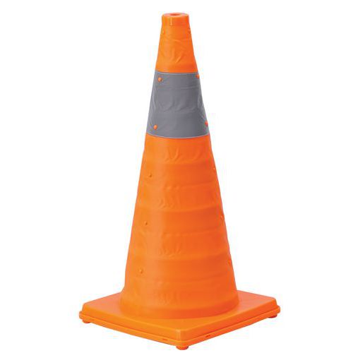Cono di segnalazione retrattile Mottez altezza 62 cm,