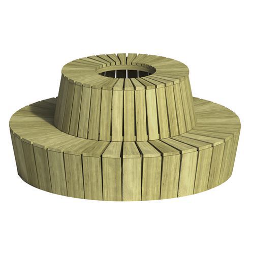 Fioriera + 3 panche curvilinee Hélios in pino,