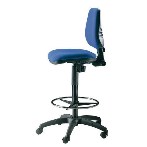 Sedia tecnica 6 c/poggiapiedi riv.eco blu H:111-137,