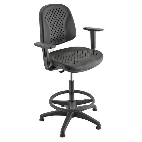 Seduta tecnica regolabile con poggiapiedi H:99-124,