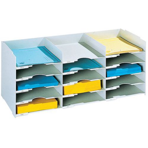 Casellario multiscomparto 15 scomparti largh 67,5cm-Grigio,