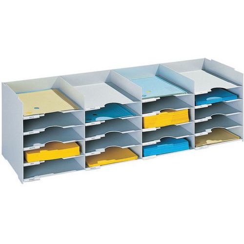 Casellario multiscomparto 20 scomparti largh 89,7cm-Grigio,