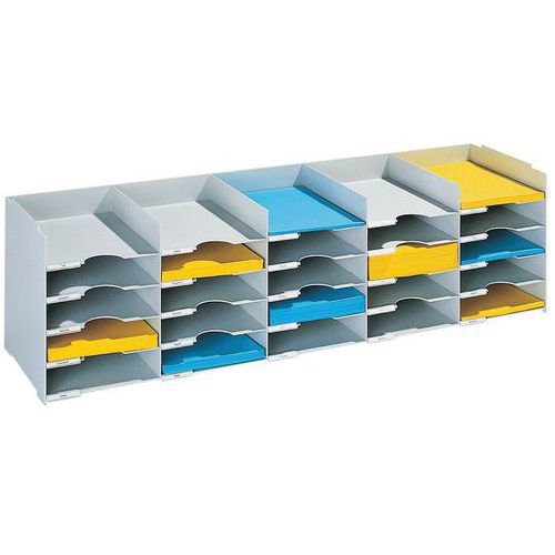 Casellario multiscomparto 25 scomparti largh 112cm-Grigio,