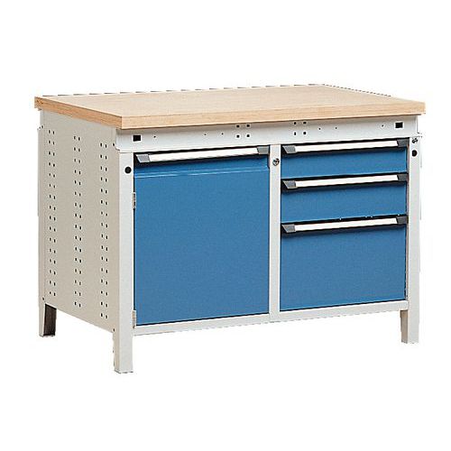 Banco L=1150Mm 3 Cassetti + 1 Anta + Piano Multistrato,