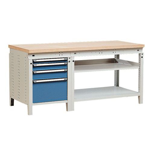 Banco L=1750Mm 4 Cassetti + 2 Ripiani + Piano Multistrato,