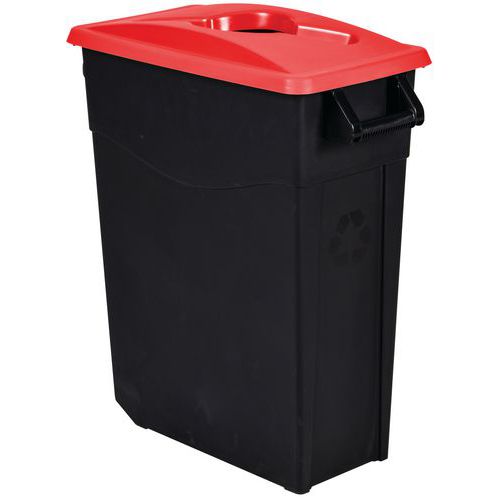 Pattumiera da 65 L Movatri nero/rosso,