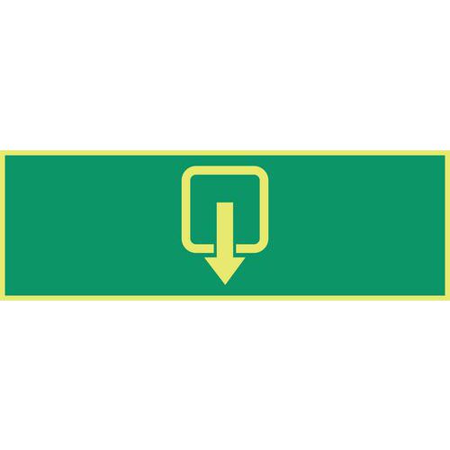 Cartello fotoluminescente Mess: Evacuazione L:40,