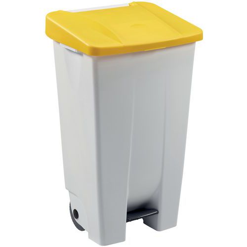 Pattumiera da 120 L mobile Mobily bianco / giallo,
