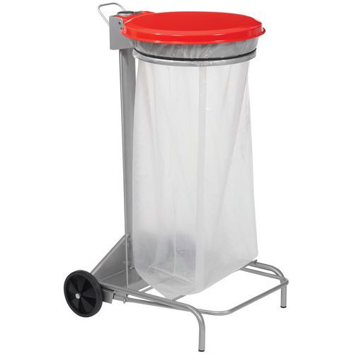 Portasacco per pattumiera a pedale da 110 L Collecroule Rosso - Grigio,